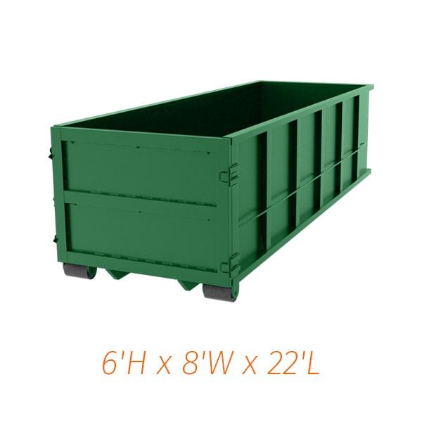 the maximum capacity of our thirty yard dumpsters is 30 cubic yards