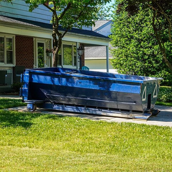 residential dumpsters can be placed on a driveway or yard, but precautions need to be taken to avoid damage to the property